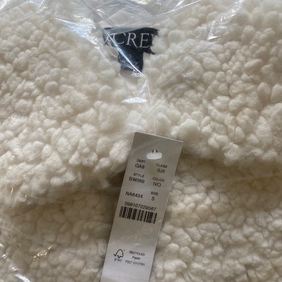 J.Crew Plush sherpa cropped jacket - Size small NWT - Picture 2 of 3